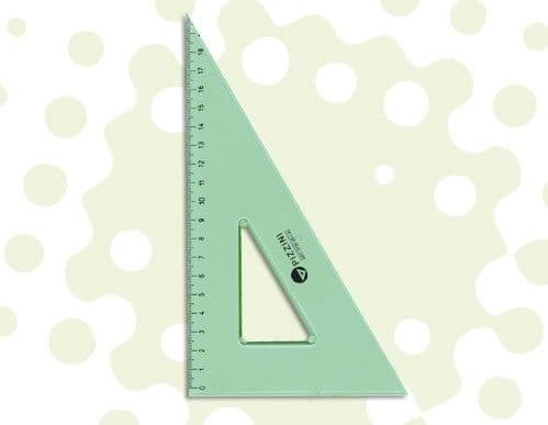 Escuadra tecnica verde Pizzini 20 cm x 60°