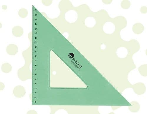 Escuadra tecnica verde Pizzini 30 cm x 45°