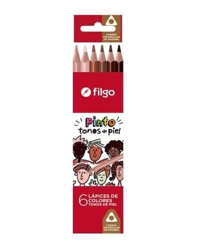 Lapices de colores x 6 Filgo tonos piel