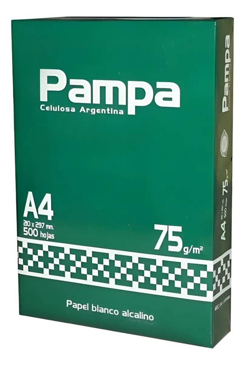 Resma A4 75 gr Pampa 500 hs