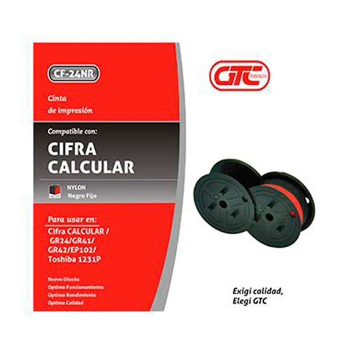 Cinta GTC negro/rojo Cifra 1 unidad
